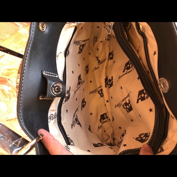 American Bling Handbag+ Wallet Black Blue - Picture 6 of 8